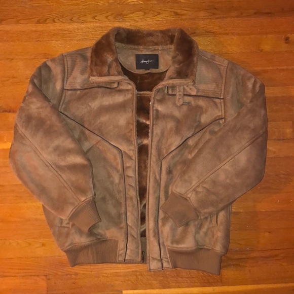 Sean John Suede And Faux Fur Coat 